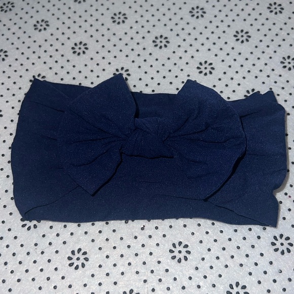 🛍 NEW PRETTY Little GIRLS NAVY BLUE BOW SIZE 0-24 MONTHS - Picture 2 of 5